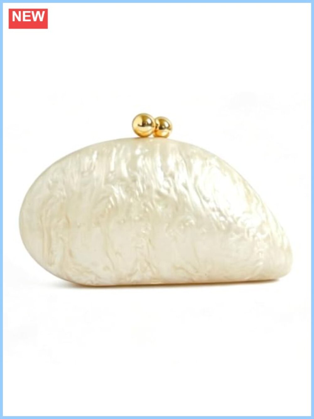Acrylic Clutch Evening Bag Snail Shaped with Detachable Chain Formal Purse